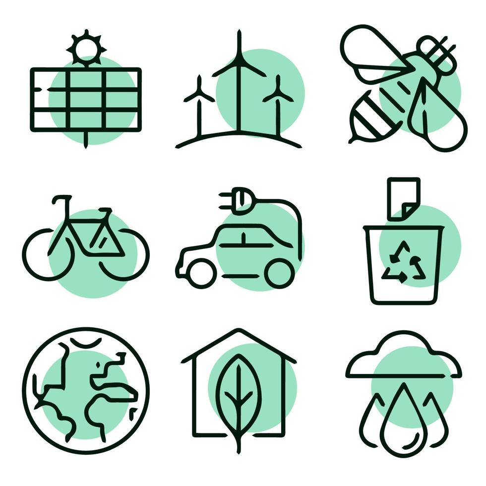 icona ecologia verde energia vettore