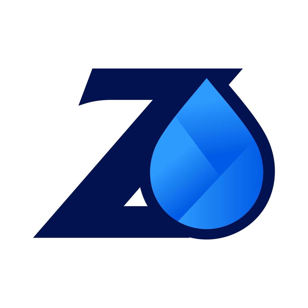 iniziale z acqua far cadere logo vettore