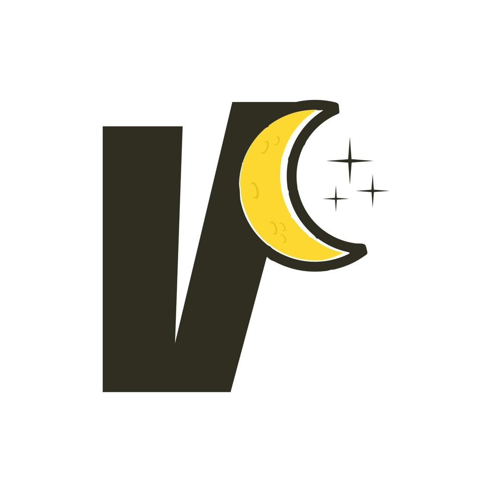 iniziale v Luna logo vettore