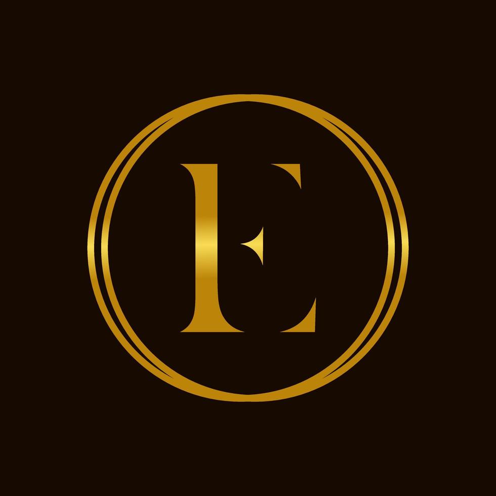 elegante iniziale e d'oro cerchio logo vettore