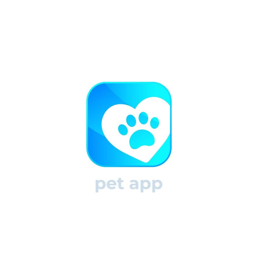 zampa e cuore, logo di vettore di app per animali domestici.eps