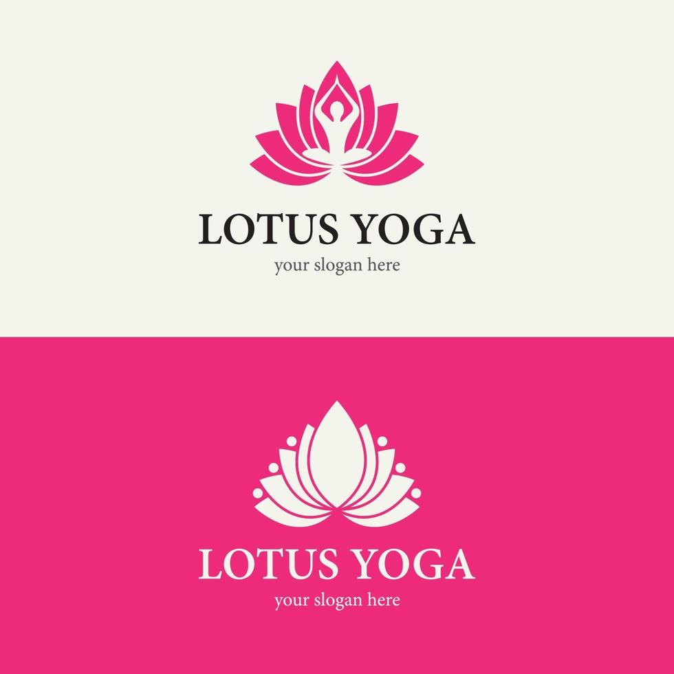 modello di logo di lotus yoga vettore