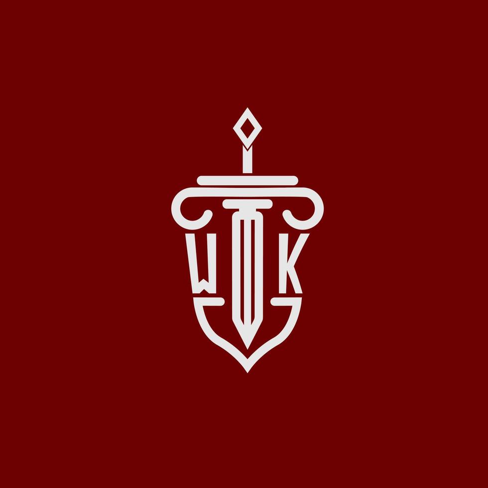 sett iniziale logo monogramma design per legale avvocato vettore Immagine con spada e scudo