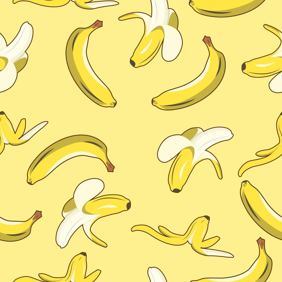 modello senza cuciture di frutta banana vettore