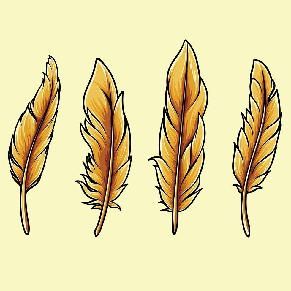 illustrazione del tema autunnale del ringraziamento delle piume degli uccelli, puoi usarlo sui tuoi disegni e disegni di uccelli o nel giorno del ringraziamento. vettore