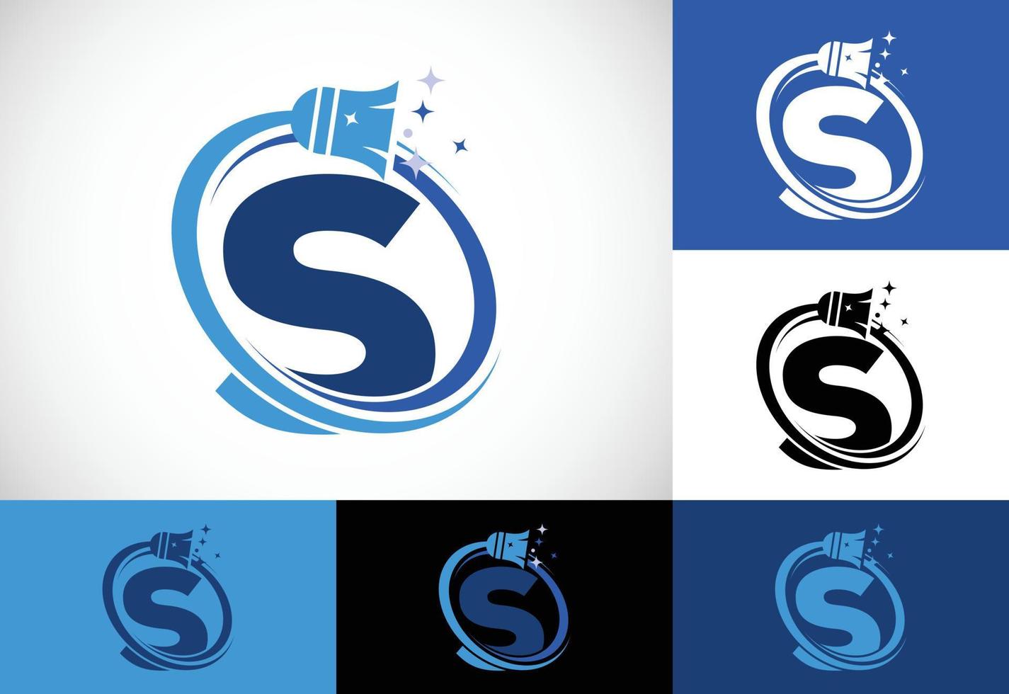lettera S pulizia servizio logo design modello, pulizia azienda logo cartello simbolo. vettore