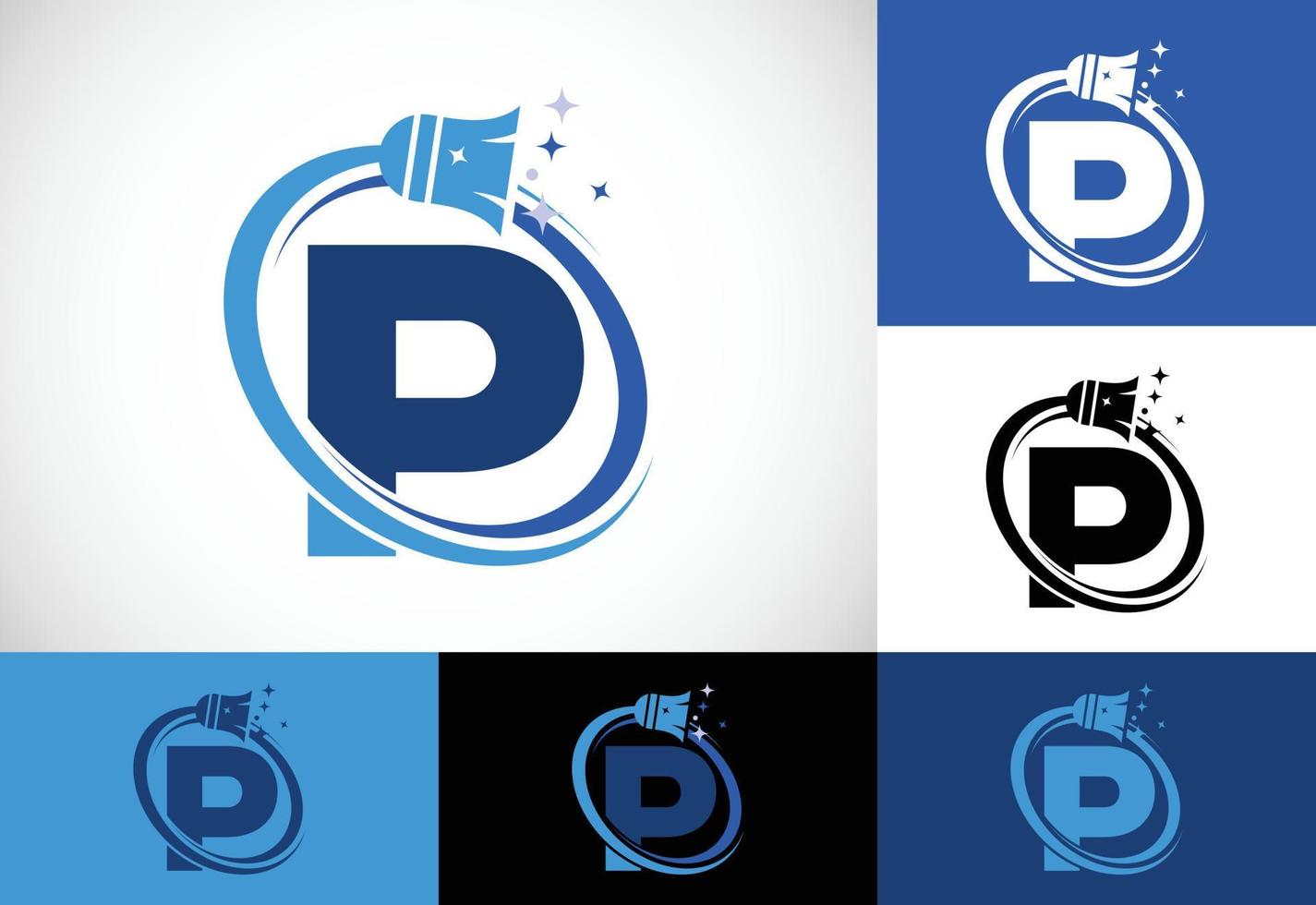 lettera p pulizia servizio logo design modello, pulizia azienda logo cartello simbolo. vettore