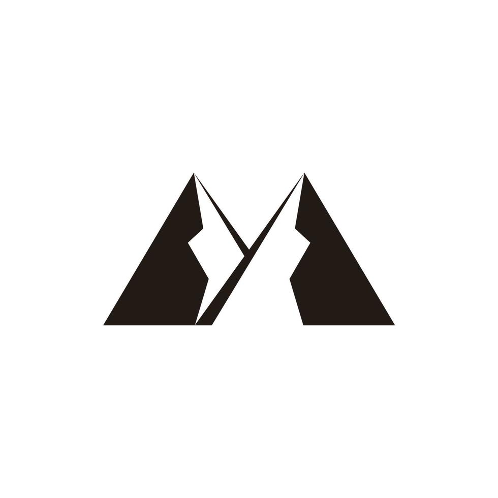 montagna simbolo geometrico semplice negativo spazio logo vettore