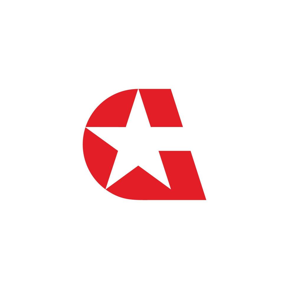 lettera c stella geometrico colorato semplice simbolo logo vettore