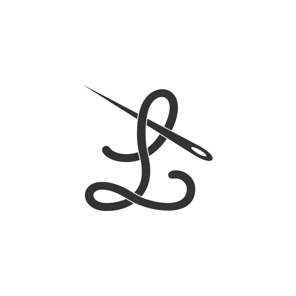 lettera l semplice filo ago curve design logo vettore