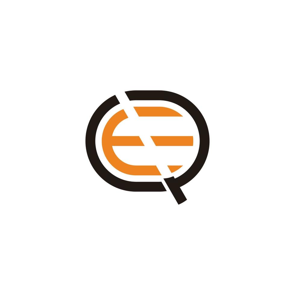 lettera eq fetta movimento geometrico logo vettore