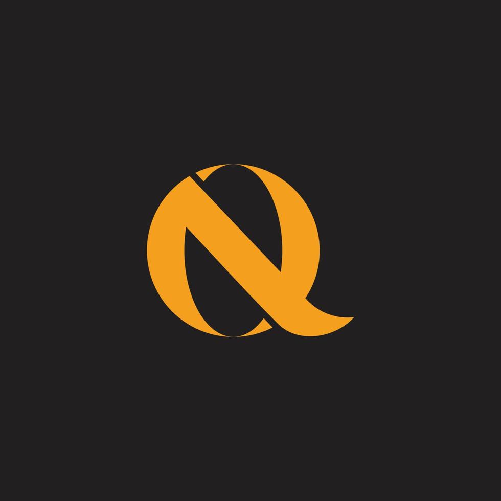lettera nq curve il giro geometrico semplice logo vettore