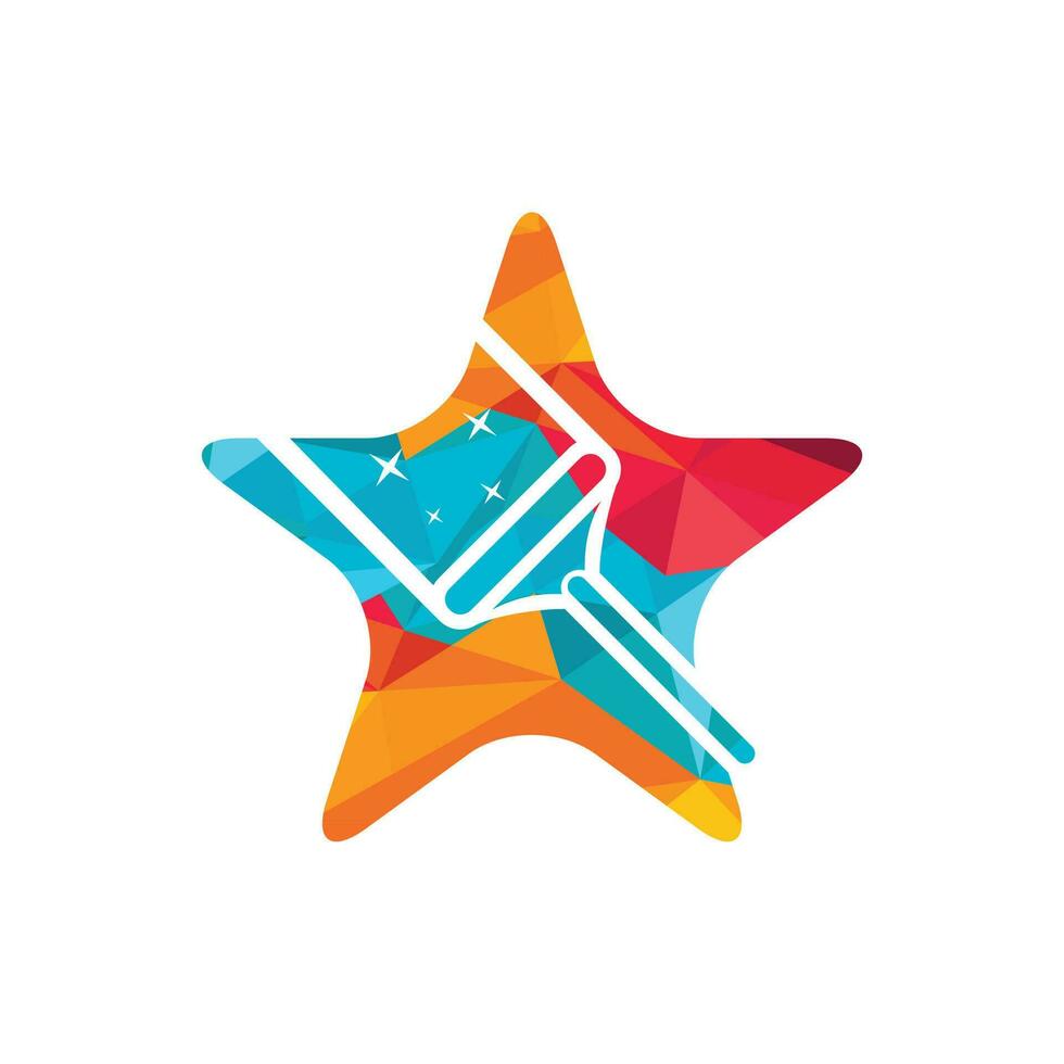 stella pulizia servizio logo design. vettore
