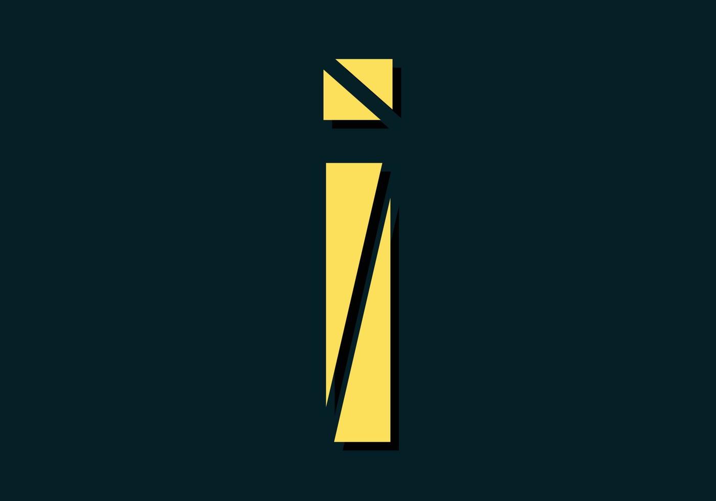 eps10 iniziale lettera io logo. giallo d'oro triangolare forma stile con ombra isolato su buio sfondo. utilizzabile per attività commerciale loghi. piatto vettore logo design modello elemento