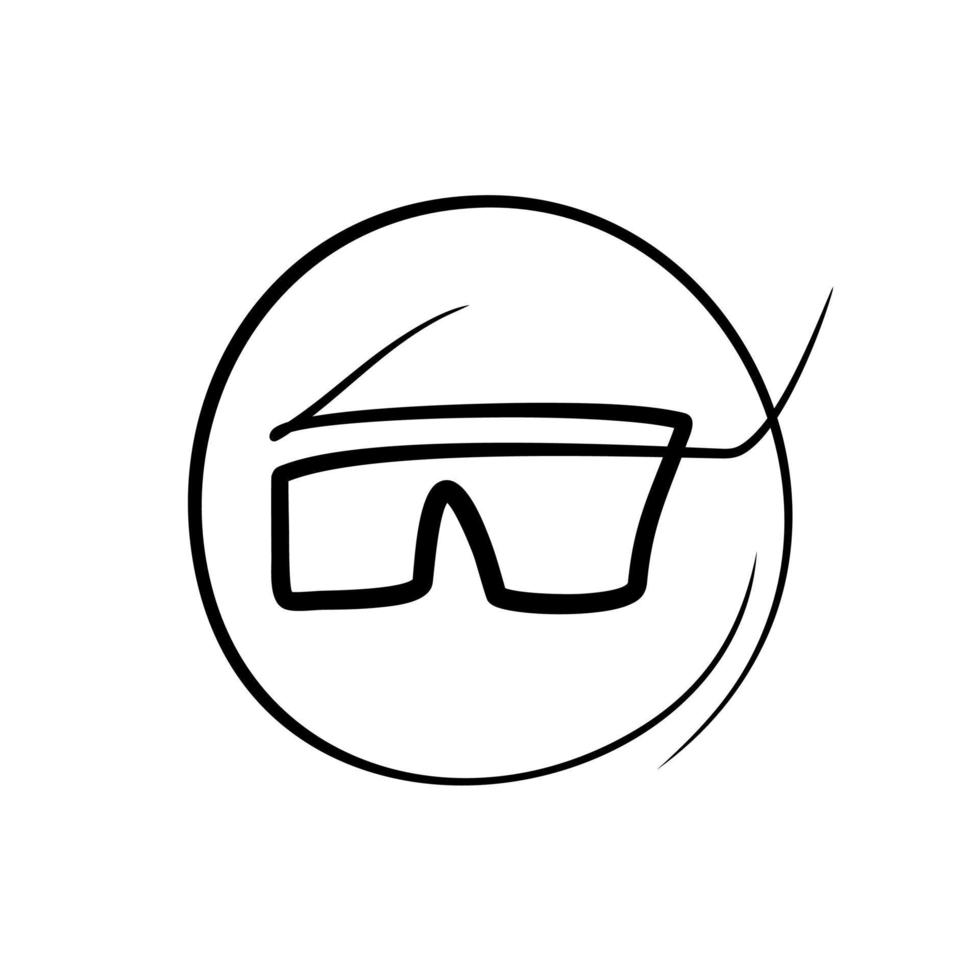 bicchieri ottica logo. occhiali da sole. visione Salute. vettore schizzo illustrazione.