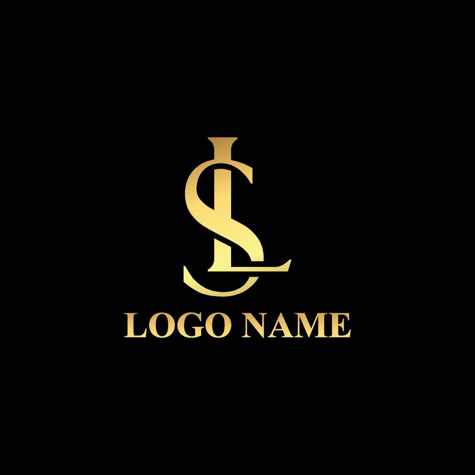 vettore premio monogramma lettera sl logo design