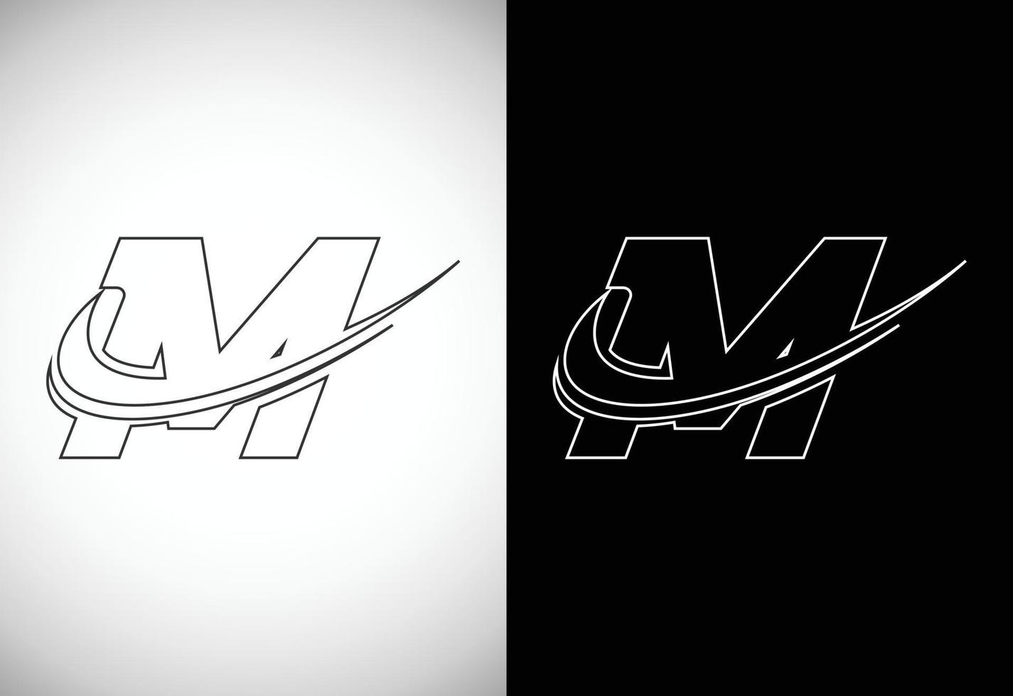 iniziale lettera m con un' swoosh linea stile artistico logo. moderno vettore logotipo per attività commerciale e azienda identità.
