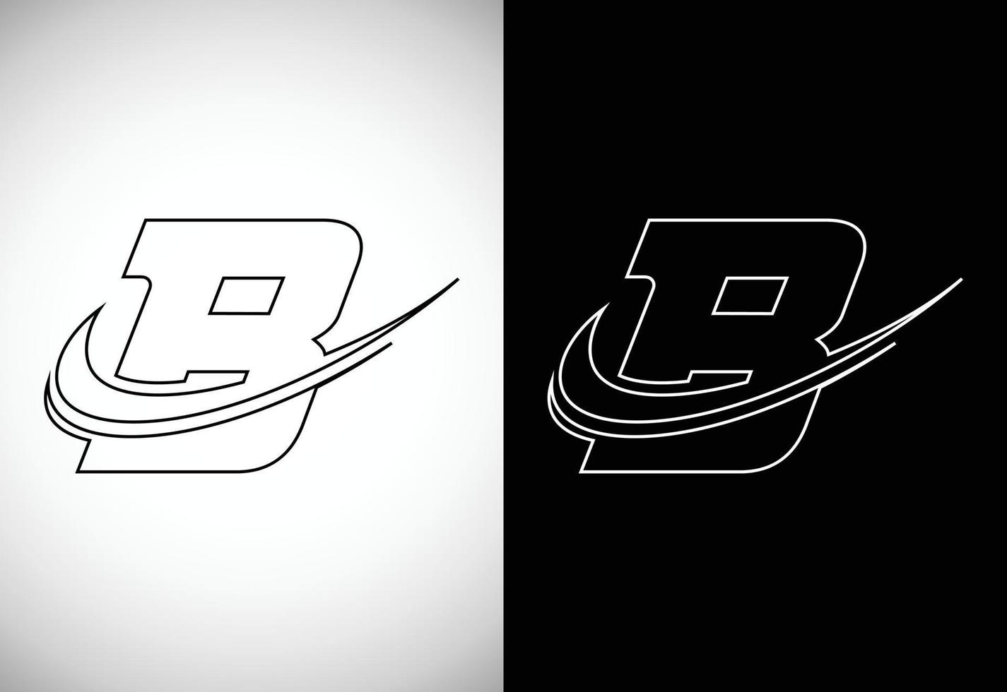 iniziale lettera B con un' swoosh linea stile artistico logo. moderno vettore logotipo per attività commerciale e azienda identità.