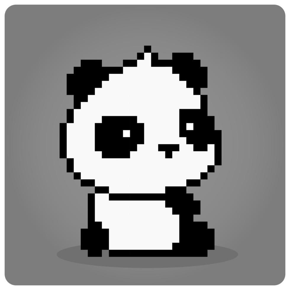 8 bit di pixel panda. animali per gioco risorse e perlina modelli nel vettore illustrazioni.