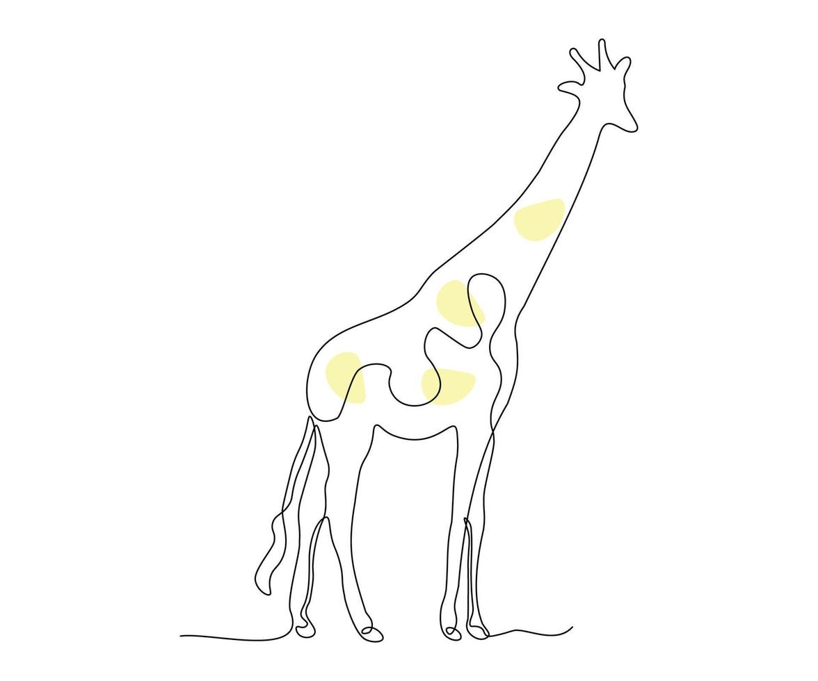 astratto giraffa di grandi dimensioni, disegnato a mano, continuo mono linea, singolo linea arte, contorno disegno vettore