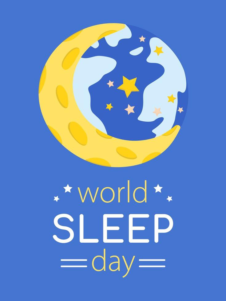 verticale bandiera per mondo dormire giorno. piatto vettore illustrazione pianeta dormendo.