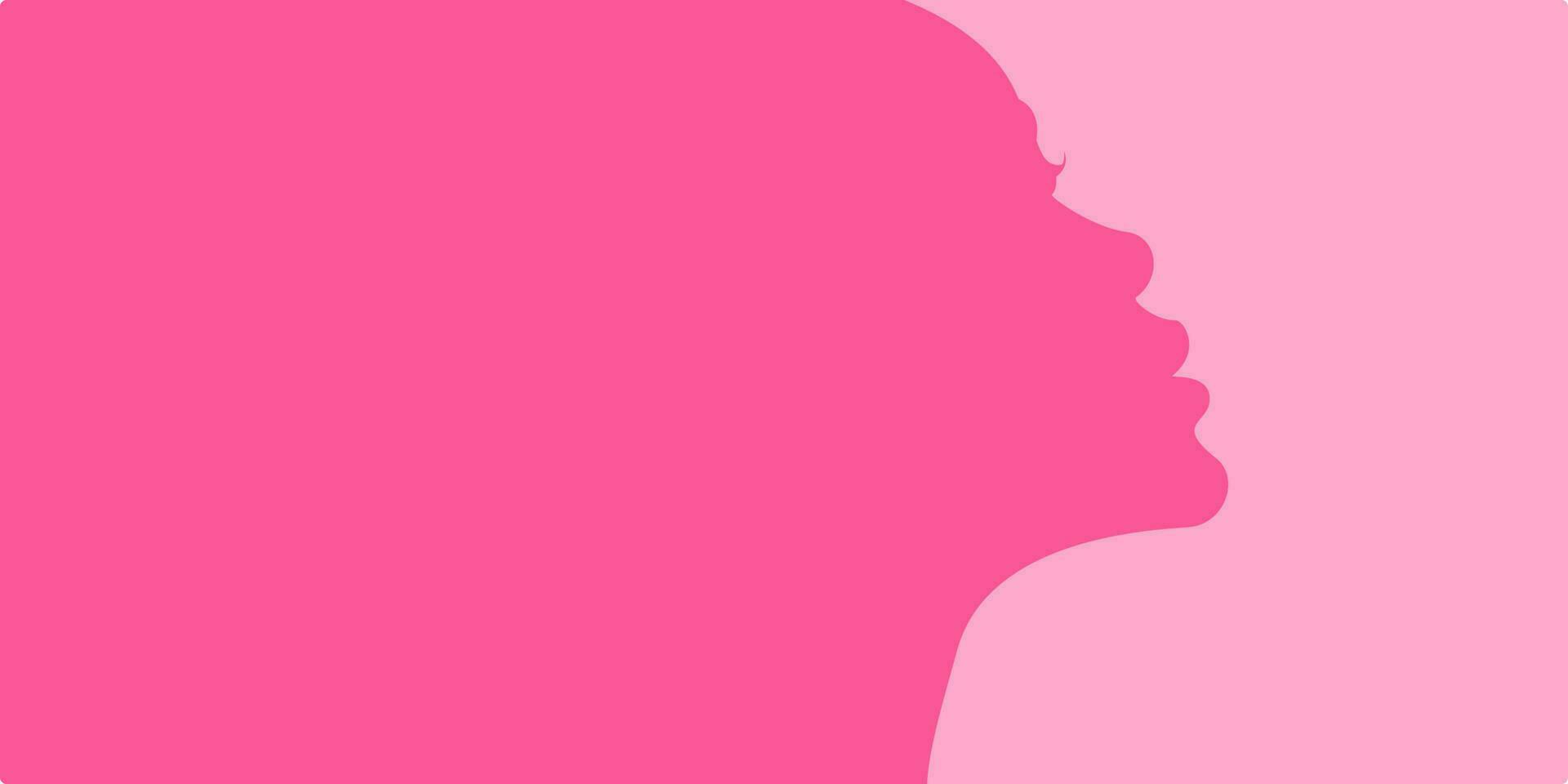 semplice silhouette donne sfondo rosa vettore