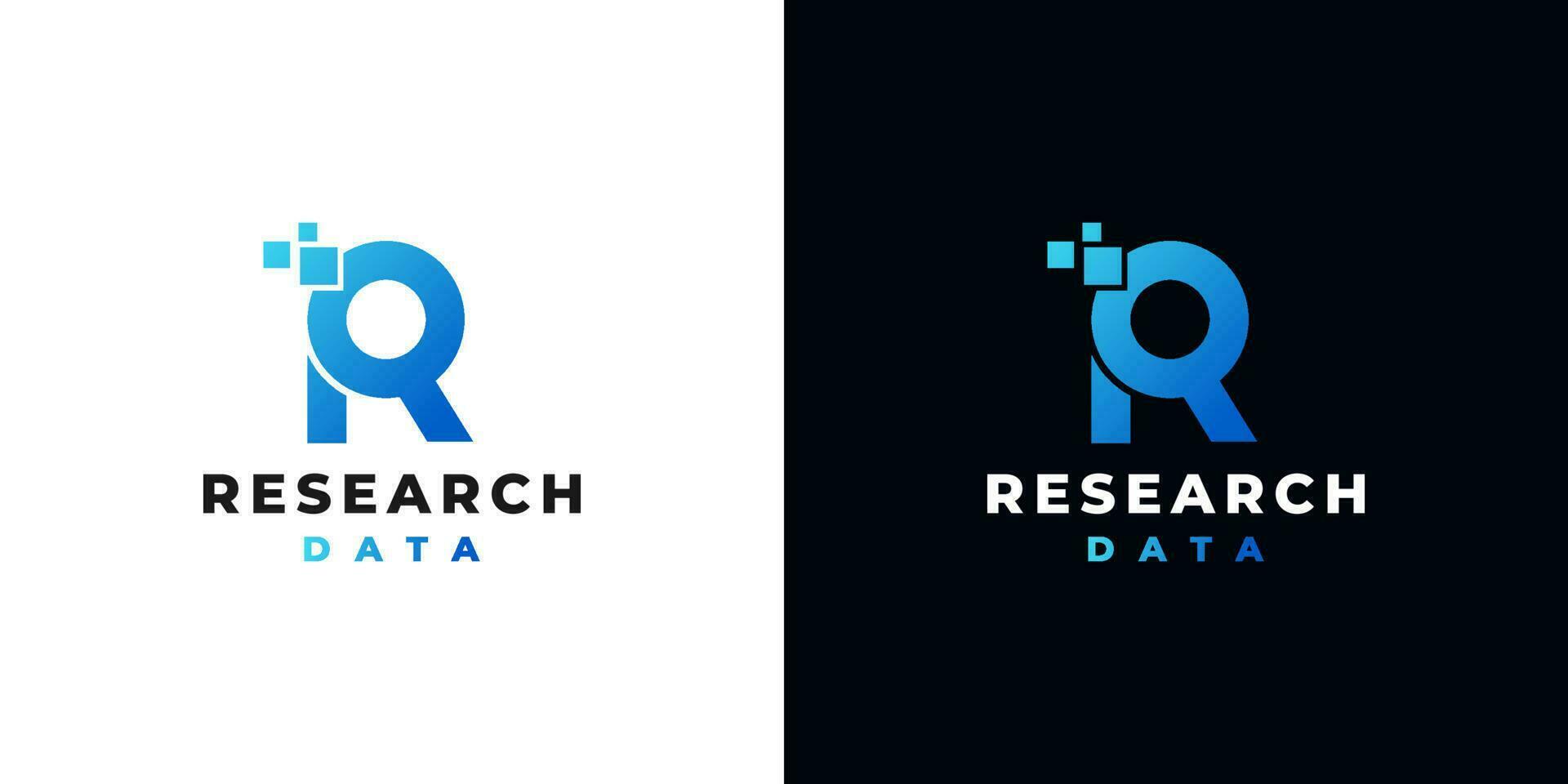lettera r ricerca dati logo vettore modello