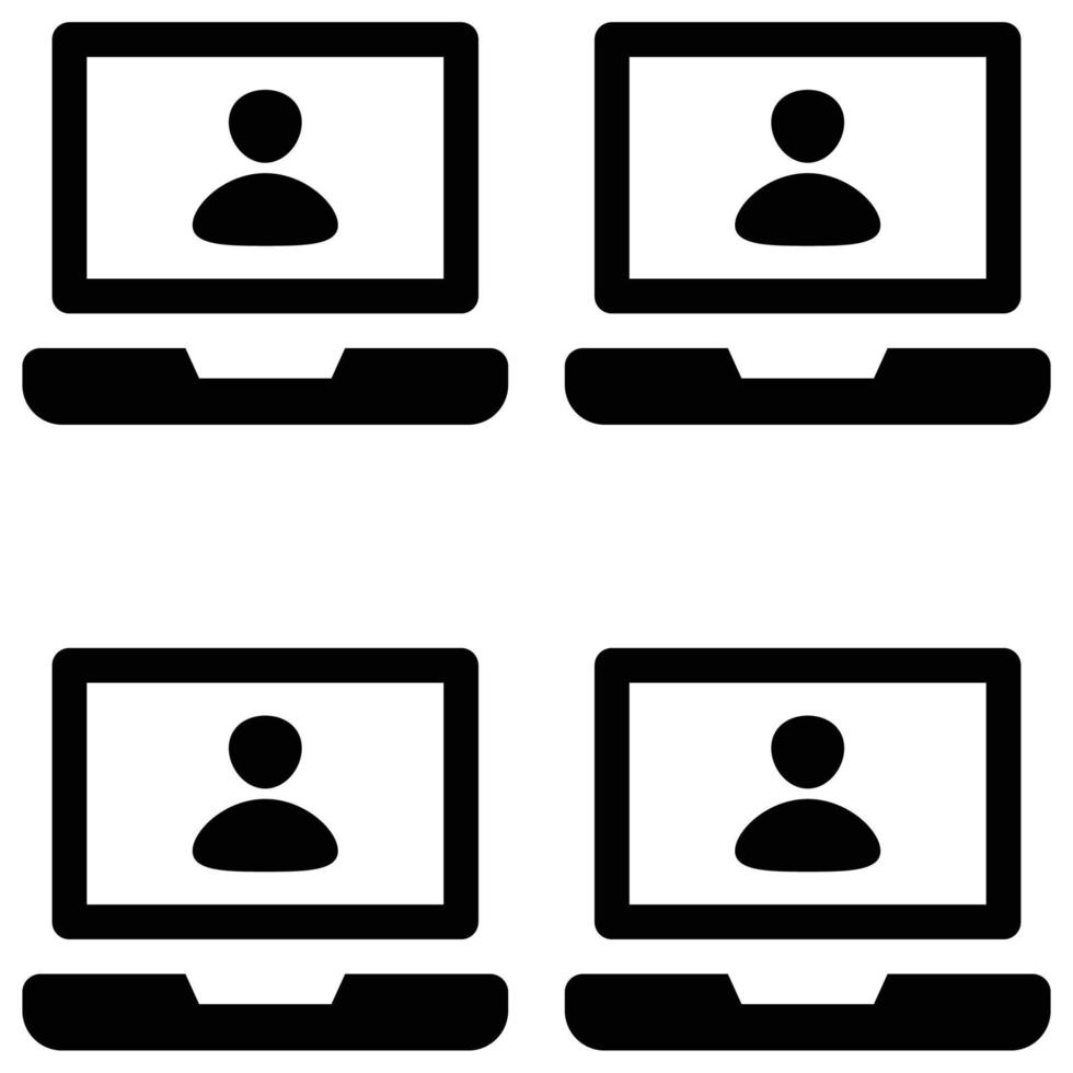 video conferenza è un' semplice modificabile icone temi di video conferenza. combinare diverso elementi per creare accattivante composizioni quello Aiuto voi raccontare un' meglio storia per il tuo lan vettore