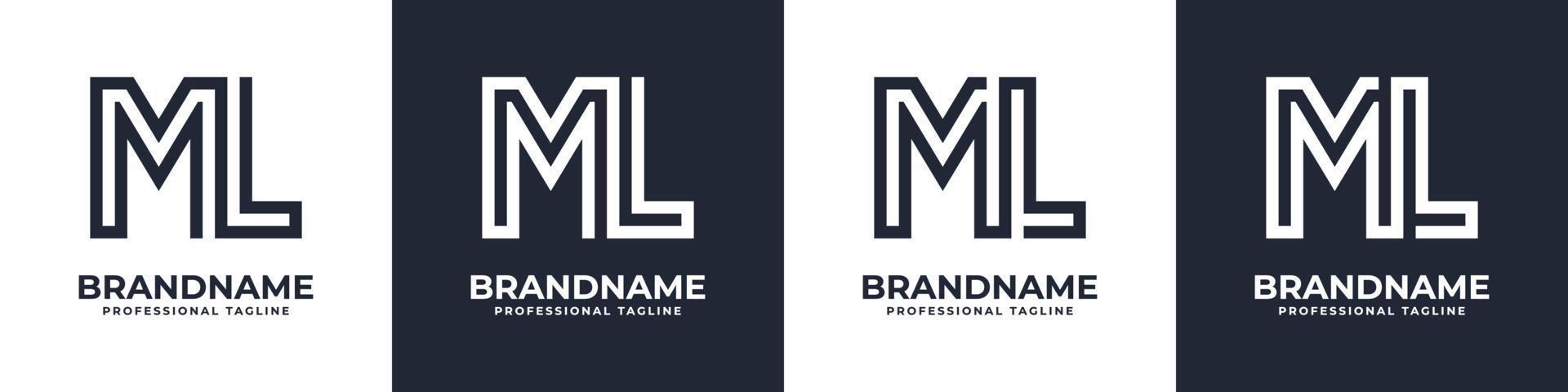 semplice ml monogramma logo, adatto per qualunque attività commerciale con ml o lm iniziale. vettore