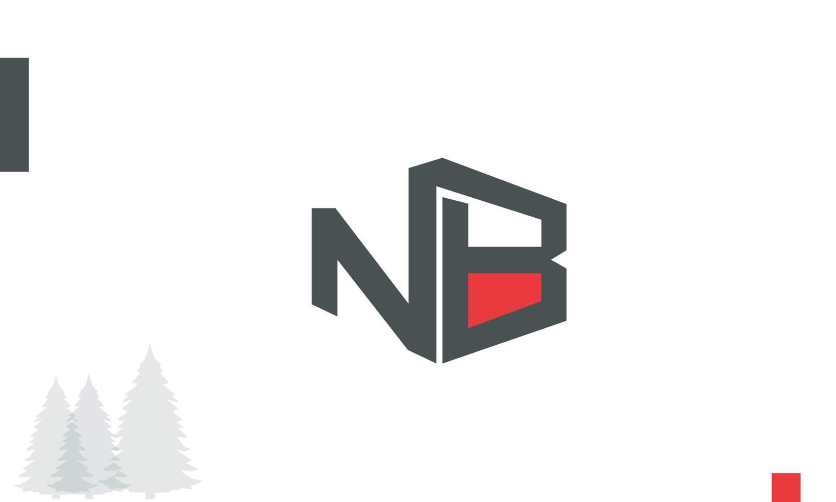 alfabeto lettere iniziali monogramma logo nb, bn, n e b vettore