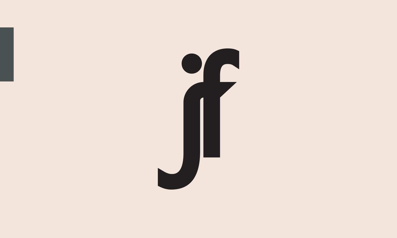 alfabeto lettere iniziali monogramma logo jf, fj, j e f vettore