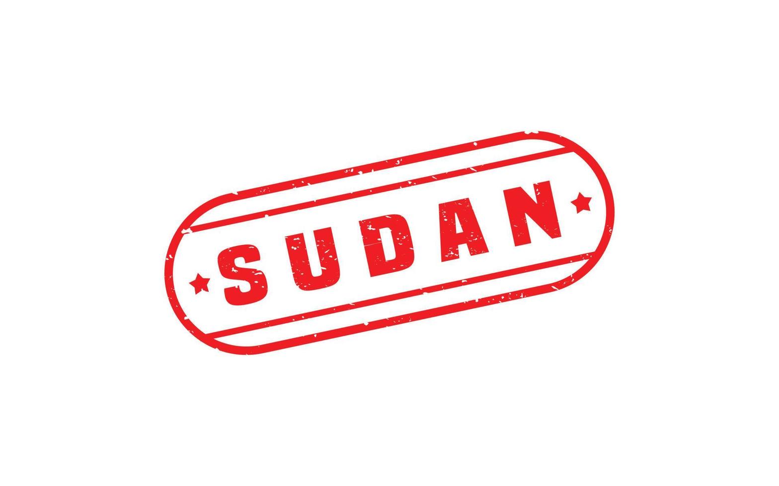 Sudan francobollo gomma da cancellare con grunge stile su bianca sfondo vettore