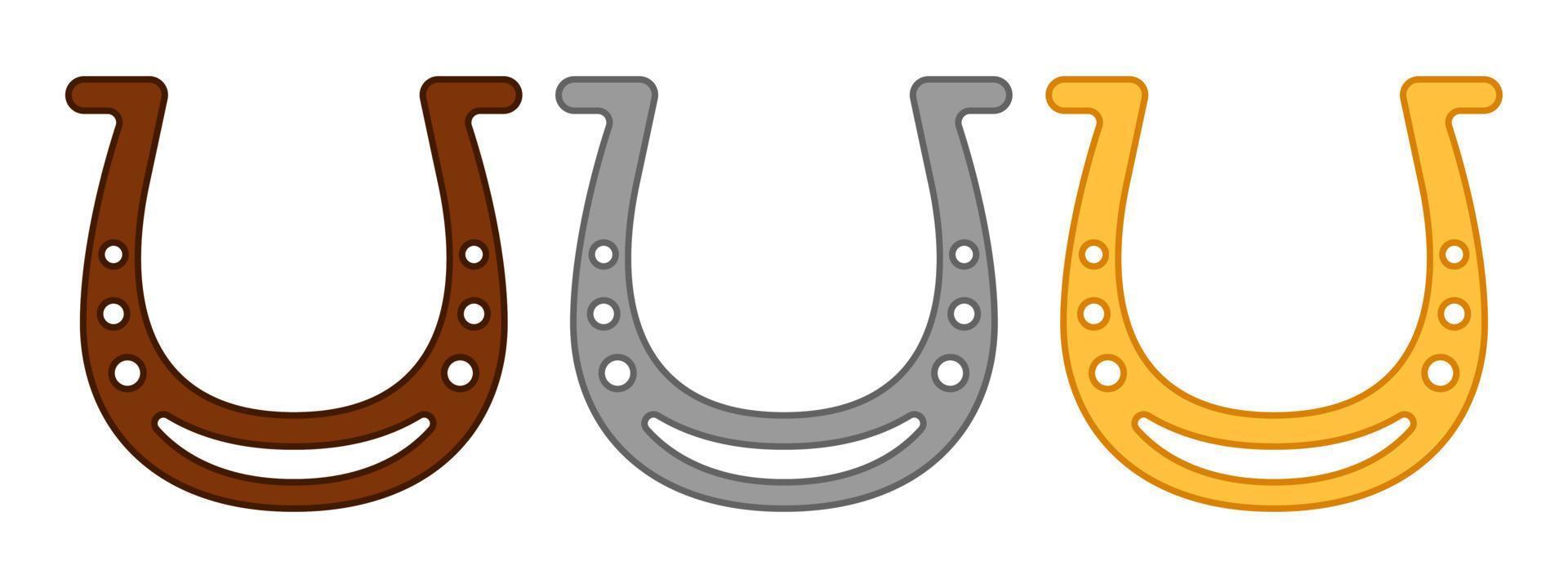 ferro di cavallo nel piatto stile isolato vettore