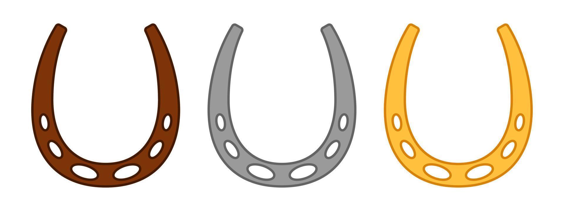 ferro di cavallo nel piatto stile isolato vettore