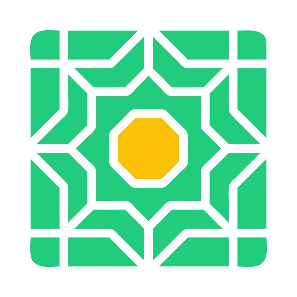 decorazione icona solido verde giallo stile Ramadan illustrazione vettore elemento e simbolo Perfetto.