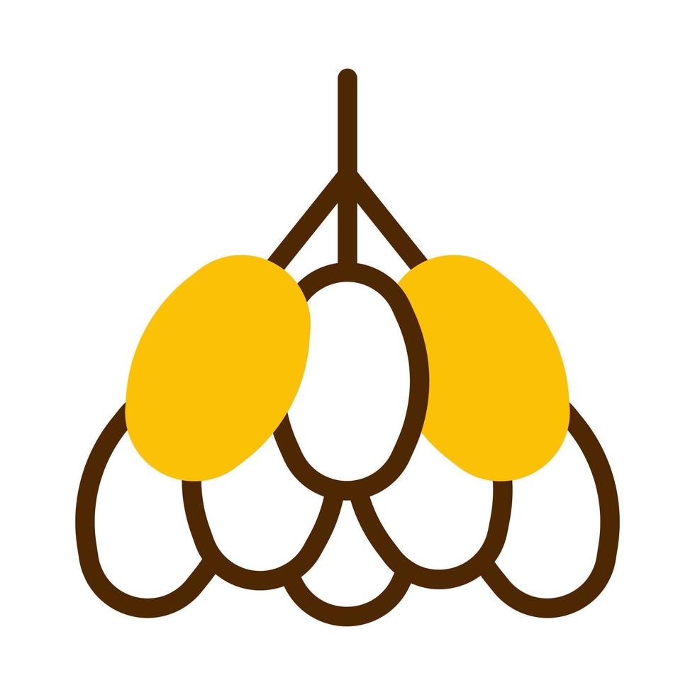 kurma palma icona duotone Marrone giallo stile Ramadan illustrazione vettore elemento e simbolo Perfetto.