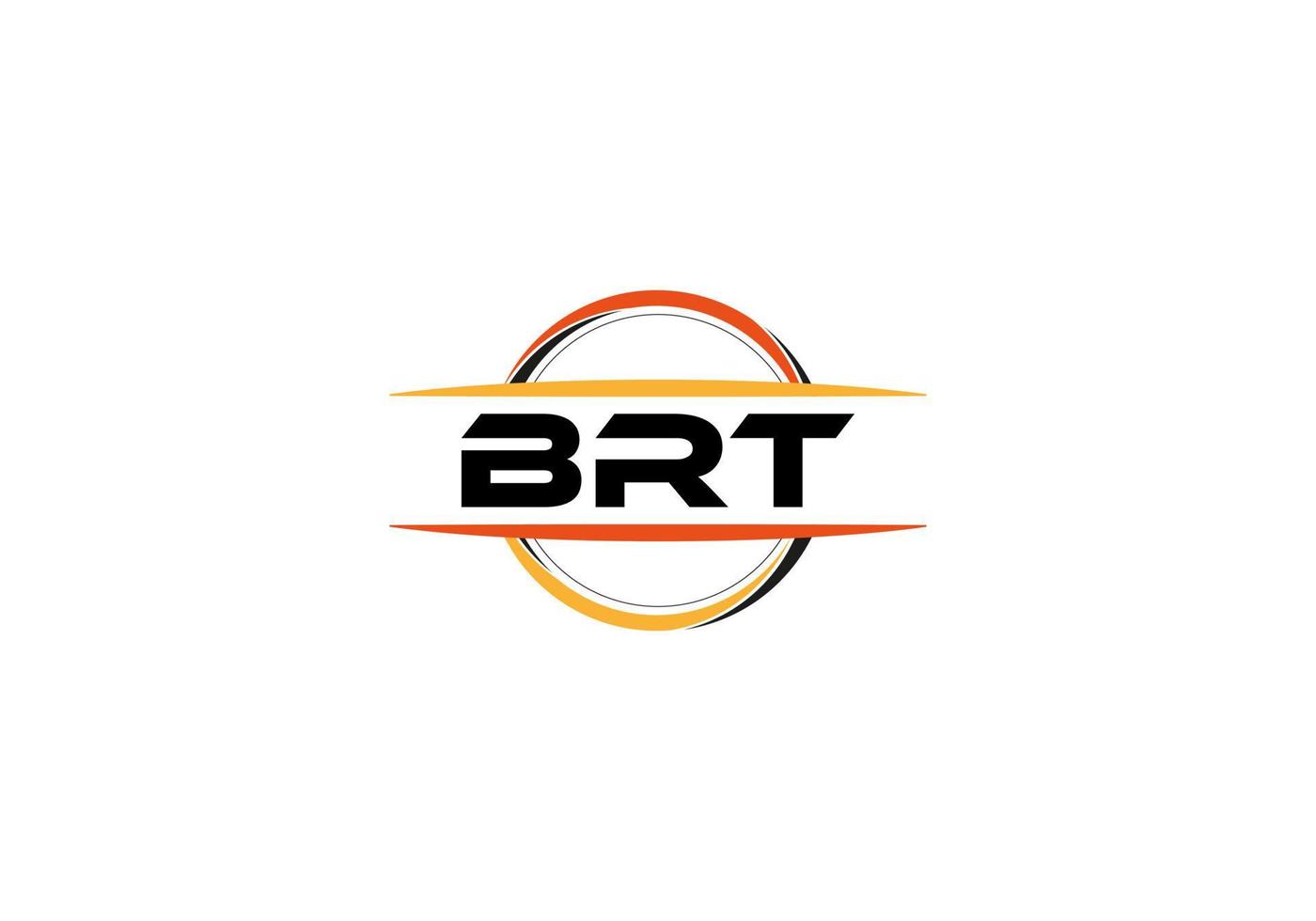 brt lettera reali ellisse forma logo. brt spazzola arte logo. brt logo per un' azienda, attività commerciale, e commerciale uso. vettore