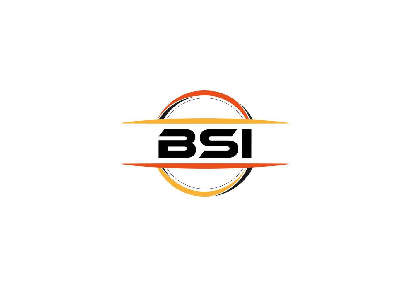 bsi lettera reali ellisse forma logo. bsi spazzola arte logo. bsi logo per un' azienda, attività commerciale, e commerciale uso. vettore