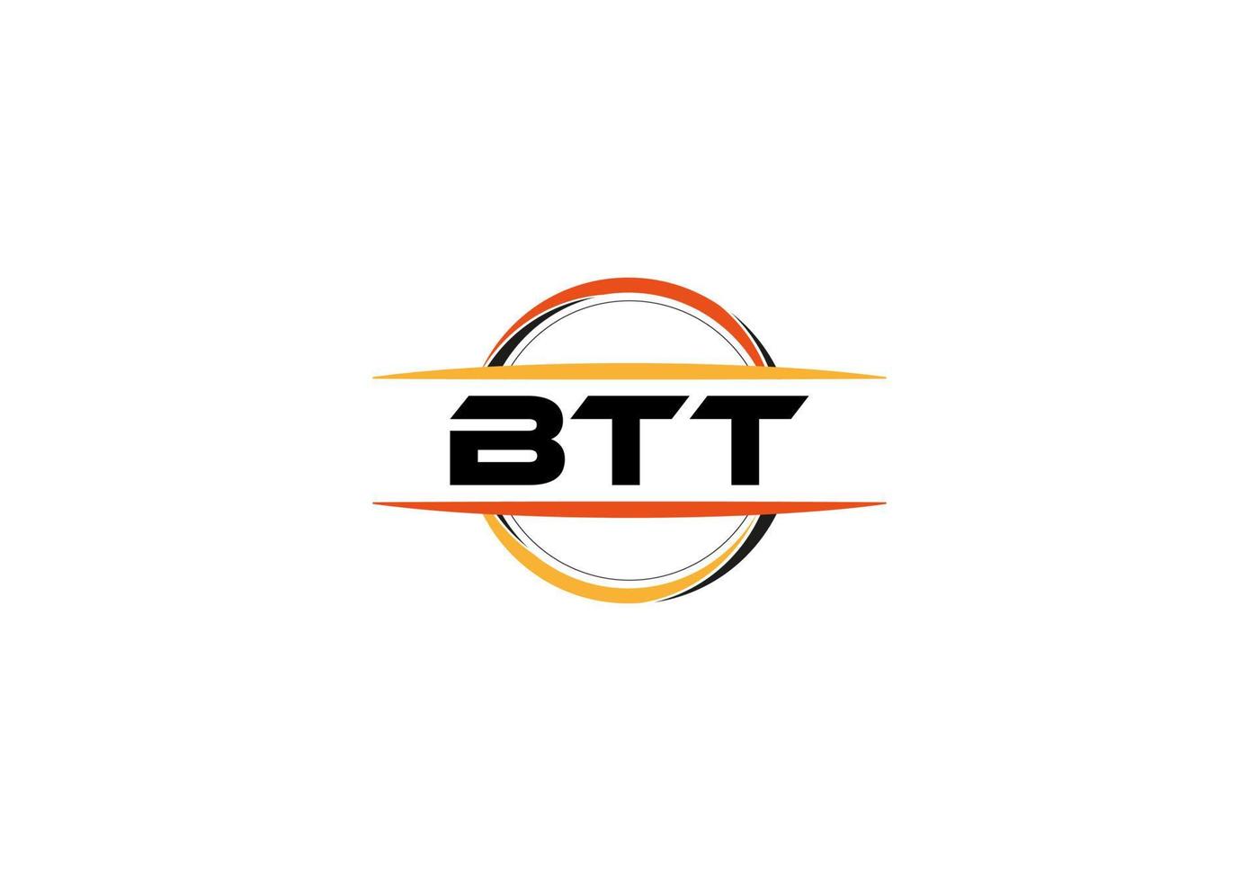 btt lettera reali ellisse forma logo. btt spazzola arte logo. btt logo per un' azienda, attività commerciale, e commerciale uso. vettore