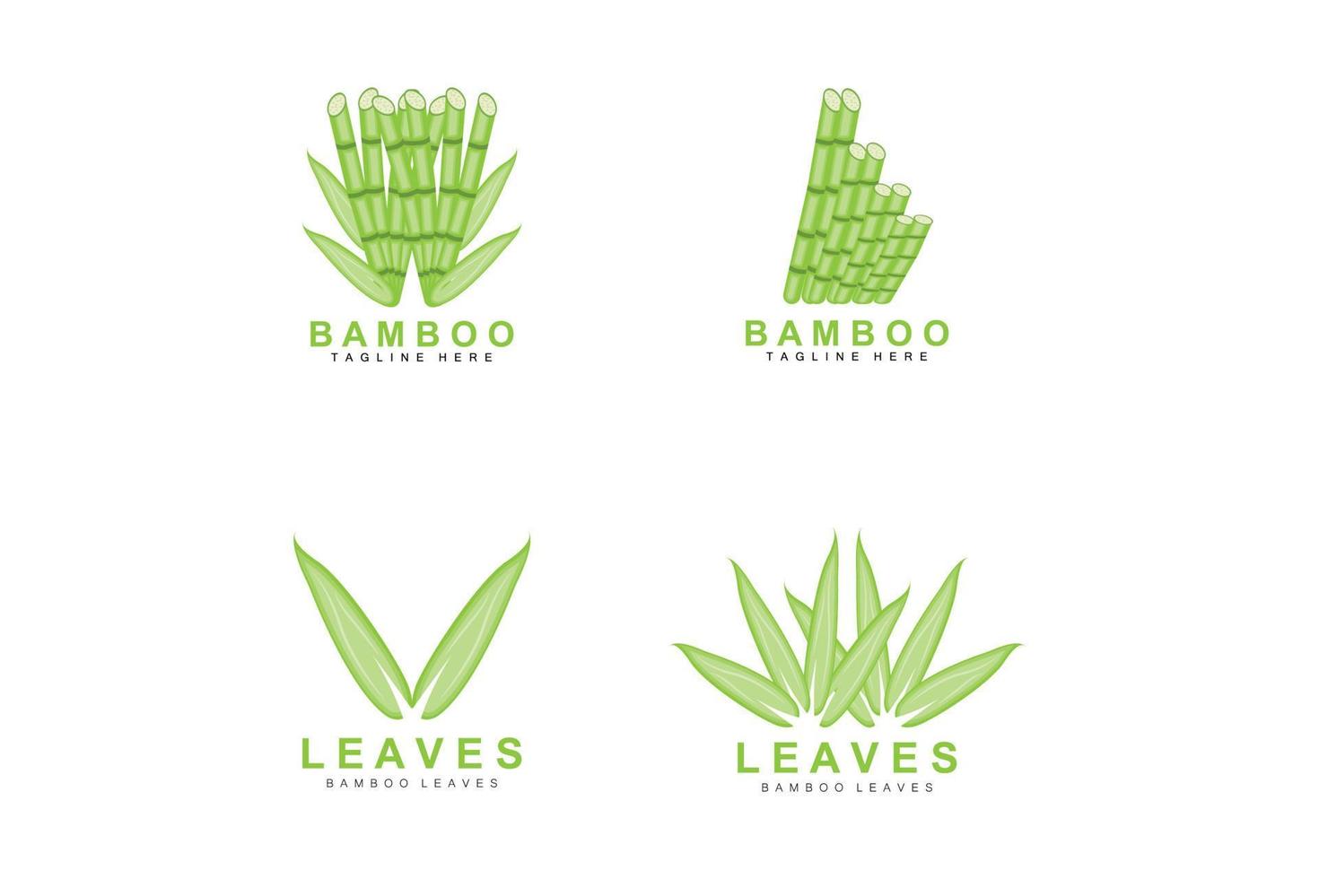 bambù logo disegno, verde albero vettore, panda cibo, Prodotto marca modello illustrazione vettore