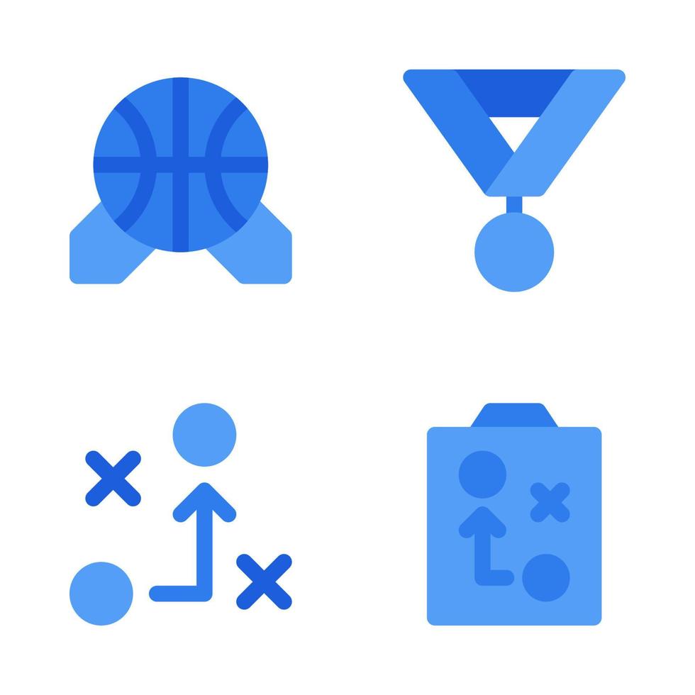 pallacanestro icone impostare. medaglia, tattica, clipboard. Perfetto per sito web mobile app, App icone, presentazione, illustrazione e qualunque altro progetti vettore