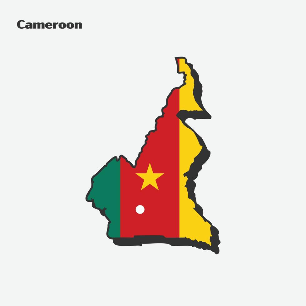 camerun nazione nazione bandiera carta geografica Infografica vettore