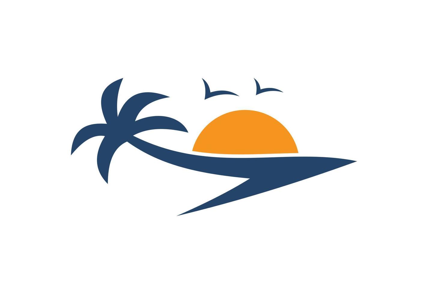 spiaggia logo design. vettore design concetto