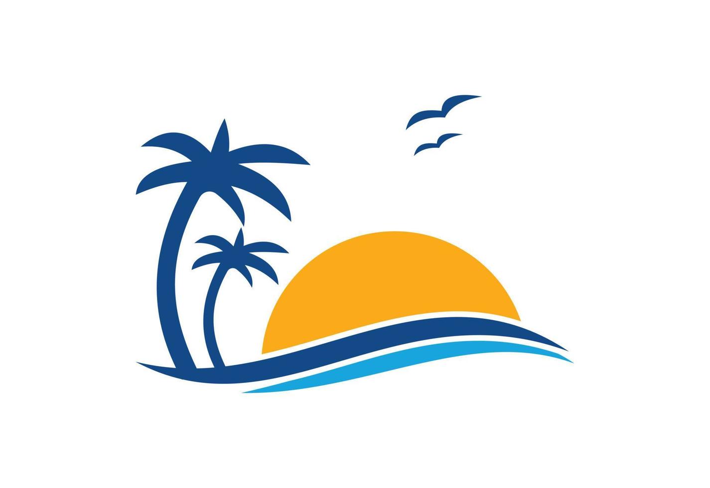 spiaggia logo design. vettore design concetto