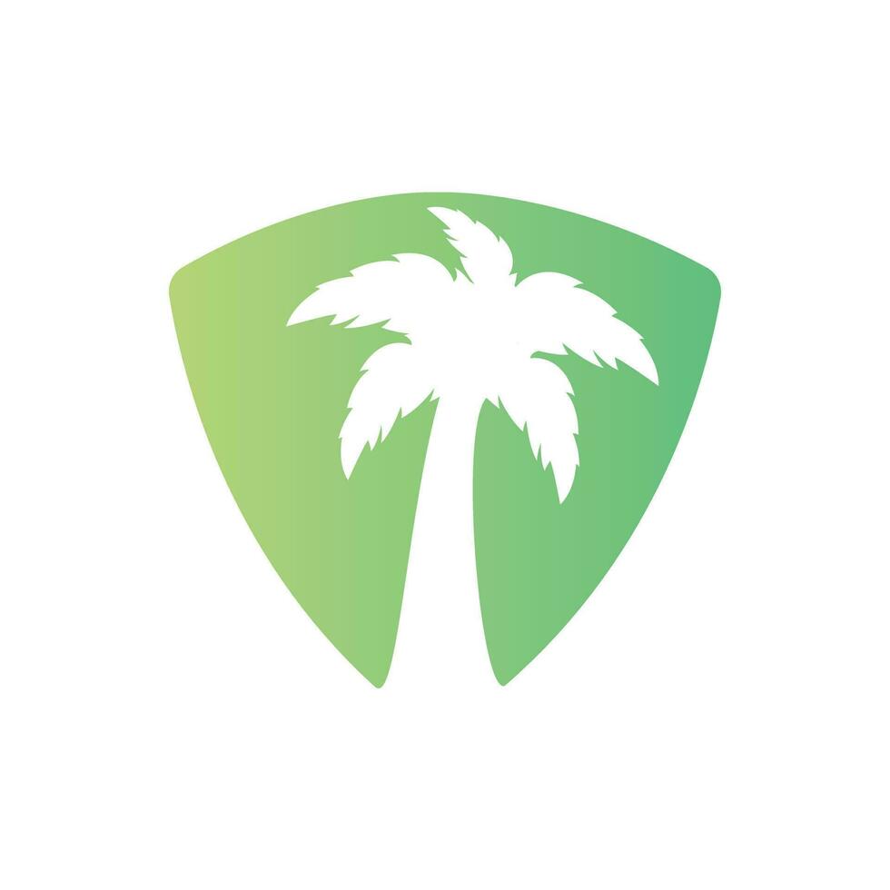 tropicale spiaggia e palma albero logo design. creativo semplice palma albero vettore logo design.