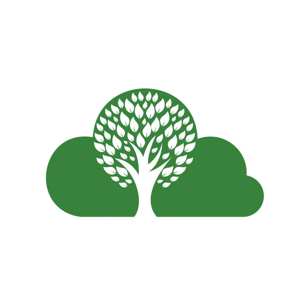 nube albero logo design. astratto logo di un' albero nel forma di nube. vettore