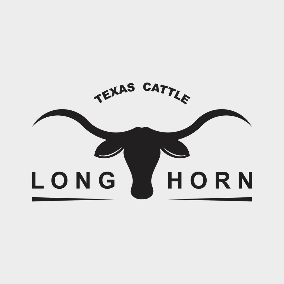 Texas Longhorn, nazione occidentale Toro bestiame Vintage ▾ retrò logo vettore