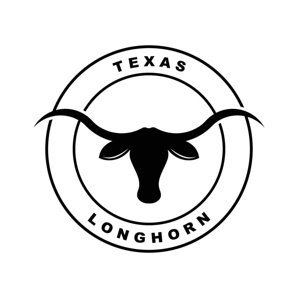 Texas Longhorn, nazione occidentale Toro bestiame Vintage ▾ retrò logo vettore