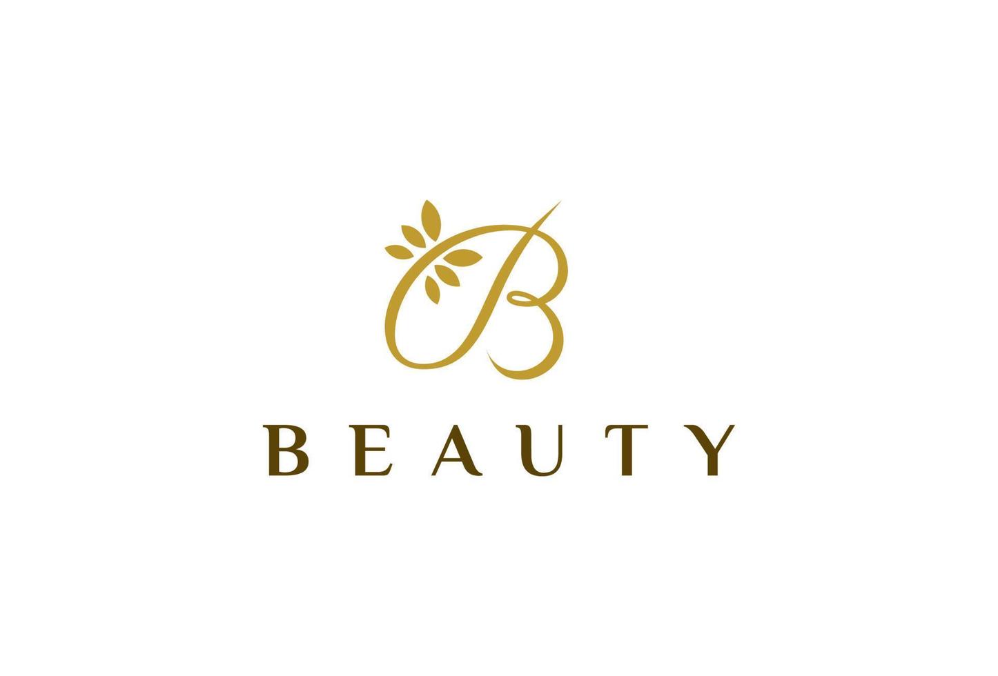 semplice lettera B bellezza foglia icona logo design concetto. iniziale simbolo per aziendale attività commerciale identità. alfabeto vettore elemento