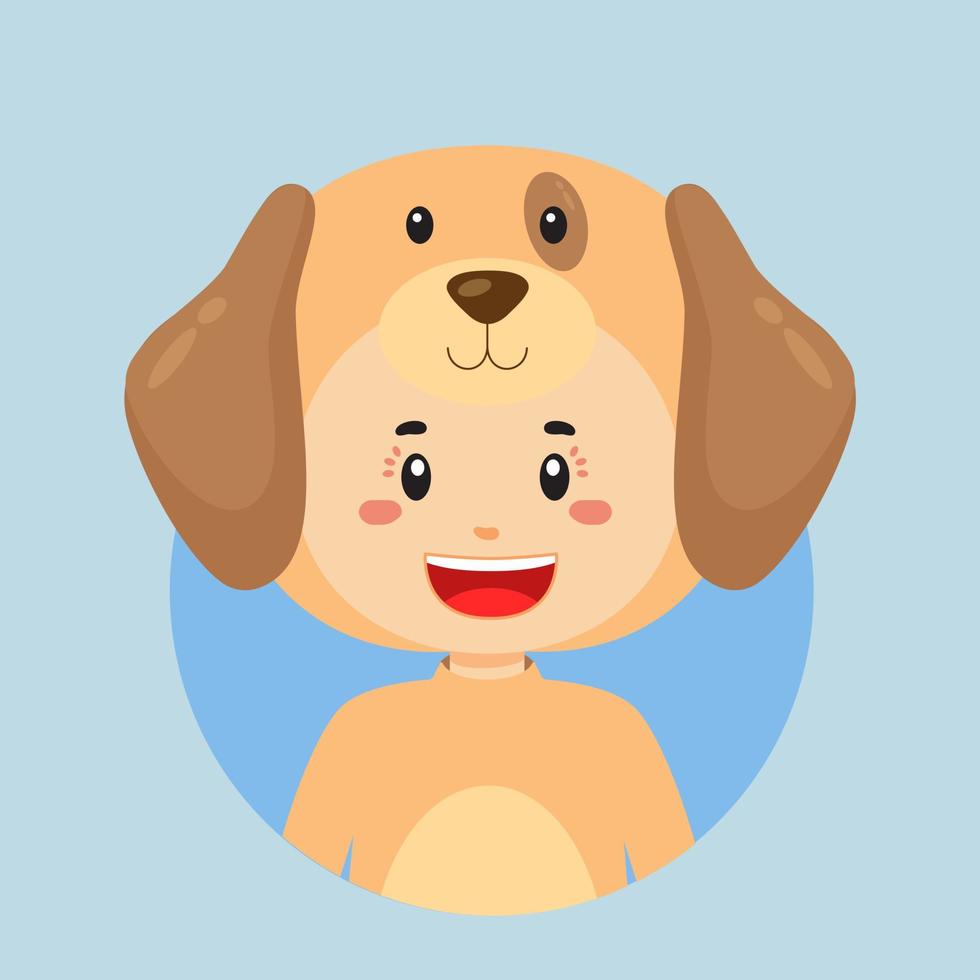 avatar di un' personaggio con cane costume vettore